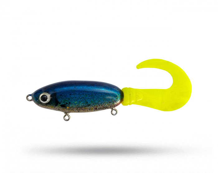 Juhlin Baits Hunchback Tail Junior - Blue Silver Glitter i gruppen Fiskedrag / Tailbeten hos Örebro Fiske & Outdoor AB (Hunchback Jr-BlueSilver)